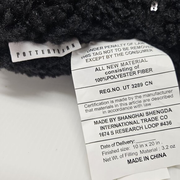 Pottery Barn Shimmer Bat Shaped Decorative Throw Pillow Black Halloween - Picture 4 of 5